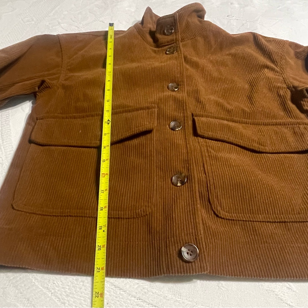 Avec Les Filles Cropped Brown Corduroy Minimalist Jacket — image 6 of 8